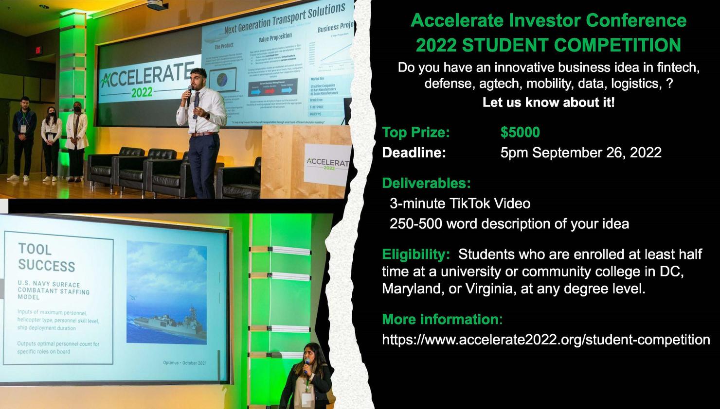 Accelerate Student Competition Flyer