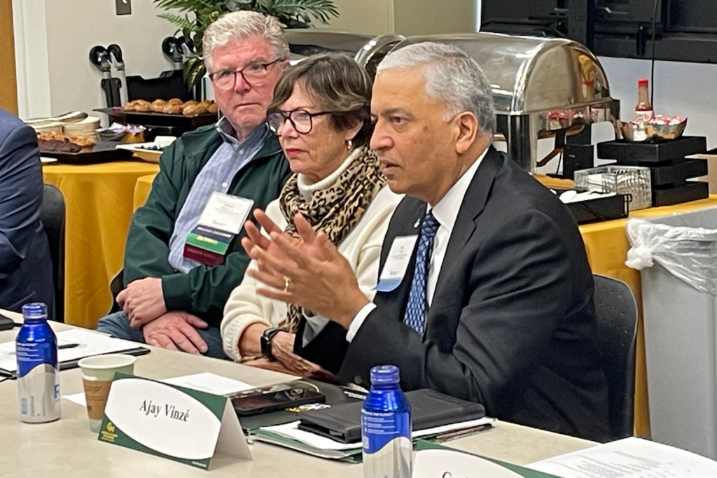 Costello College of Business Dean Ajay Vinzé speaking at the Dean's Advisory Council