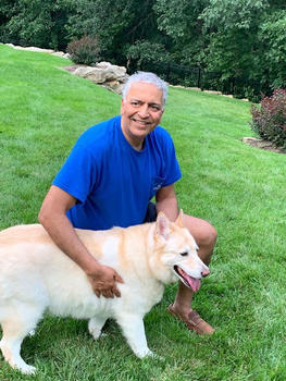 Dean Vinze with his dog Dizney