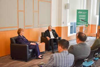 Susan Riel speaks with Dean Ajay Vinzé
